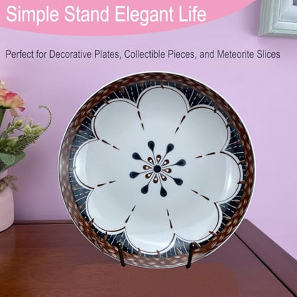 HENABLE 3PCS Premium Black Iron Plate Stands for Display 6 Inch, Decorative Metal Plate Holders for Displaying, Mini Easel Stand, Frame, Book, Card, Photo Easel, Picture Stands for Display - size: 3PCS 6IN