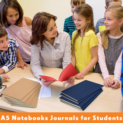 Mimorou 100 Pcs A5 Journals Notebooks Bulk,Black,Brown,Red,Navy,Lined - color: Black, Brown, Red, Navy, style: Lined