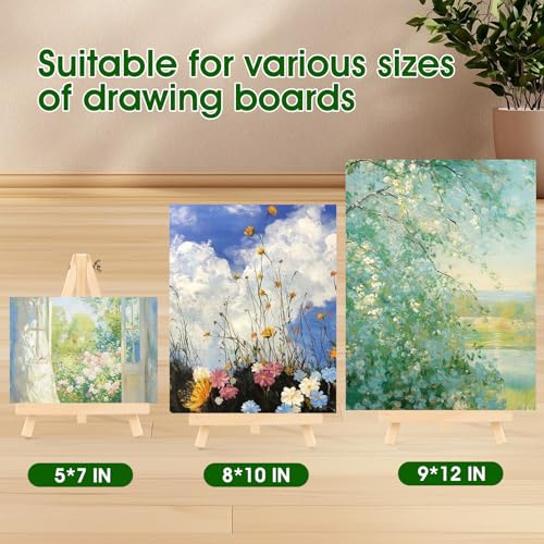 12 Pack 9 Inch Wood Easels, Easel Stand for Painting Canvases | Art and Crafts, Tripod Painting Party Easel, Kid Student Tabletop Easels for Paint, Portable Canvas Photo Picture Sign Holder - style: 12 Pack