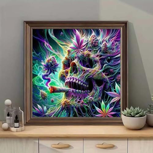 SHICERNHJ 5D Diamond Art Kits for Adults,DIY Skull Diamond Painting Kits Full Drill Diamond Crystal Rhinestone Gem Art Craft Kits for Adults,Home Wall Decor 12X12Inch - color: SH007