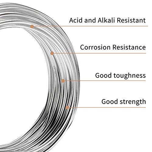 Aluminum Wire Silver 9 Gauge (3.0 mm) 32.8 Ft (10 M) Anodized Bendable Metal Craft Wire for DIY Floral - color: Silver