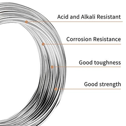 Aluminum Wire Silver 9 Gauge (3.0 mm) 32.8 Ft (10 M) Anodized Bendable Metal Craft Wire for DIY Floral - color: Silver