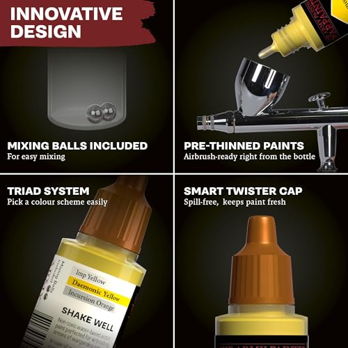 The Army Painter, Warpaints Air Mega Set Combo, 60 x 18 ml | Acrylic Airbrush Paints, Incl. 9 Metallics, 1 Fluo & 1 Project Paint Station - Miniature Model Paint for Dnd & Warhammer - color: Warpaints Air Mega Set Combo