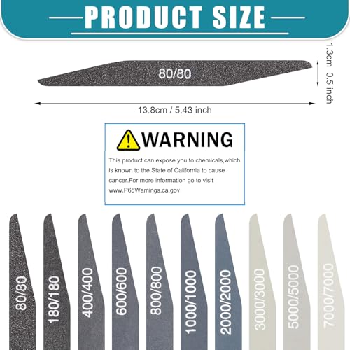 Honoson 40 Pcs Polishing Sticks Sanding Sticks for Plastic Models Metal Wood Buffing Sanding Tools Sandpaper Polishing Accessories Mini Finger Sander(Double Angle Shape) - style: Double Angle Shape