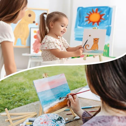 Conda 6 Pack 9 Inch Mini Wooden Display Easels, A-Shaped Mini Easel Stand for Small Painting, Painting Party Easel for DIY Crafts, Photos, Gift, Decoration - style: 6 Pcs