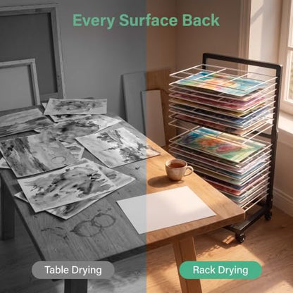 OFFICEROO Art Drying Rack for Classroom (Black/White) - color: Black&white