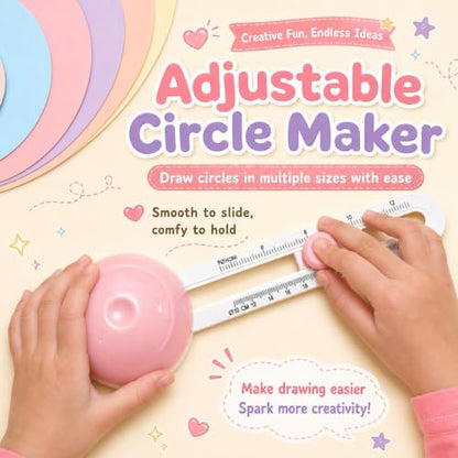 2-Piece Set Circle Cutter Paper, Circle Paper Cutter, Circle Cutters for Crafts for Scrapbooking and Classroom Art Projects, DIY Craft Tools for Teachers