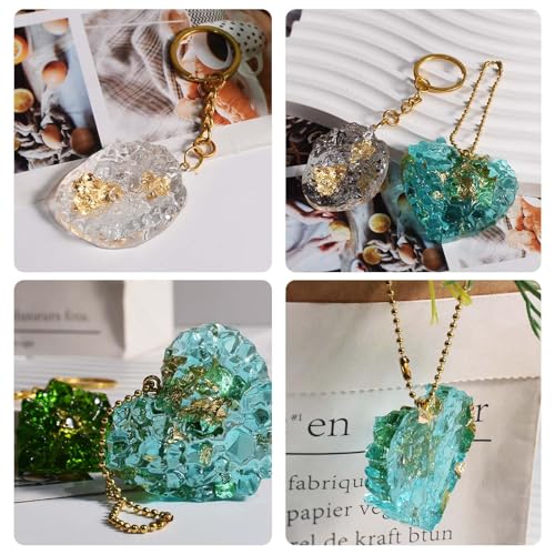 Crystal Stones Pendant Resin Molds, 5-Cavity Necklace Jewelry Silicone Molds for Epoxy Resin, DIY Casting Craft Mold for Keychain Jewelry Making
