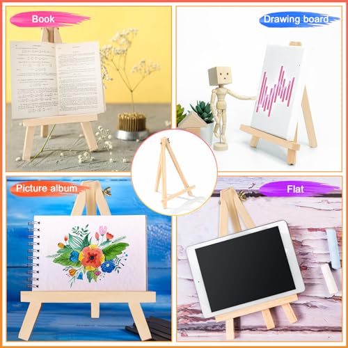 32 Pack 9 Inch Wood Easels, Easel Stand for Painting Canvases | Art and Crafts, Tripod Painting Party Easel, Kid Student Tabletop Easels for Paint, Portable Canvas Photo Picture Sign Holder - style: 32 Pack