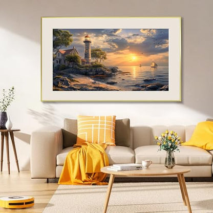 HeeBenor Large Diamond Art Kits for Adults, 5D Lighthouse Diamond Painting - color: Lighthouse