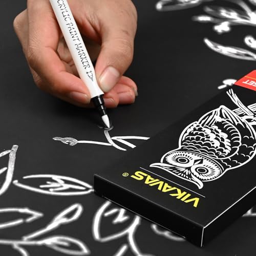 6PCS White Gel Pens for Dark Paper – 3 Fine Gel Pens (1.0mm, 0.8mm, 0.5mm) + 2 Dual-Tip Acrylic Paint Pens + 1 Liquid Ink Brush Pen for Adult Artists Journaling, Illustration, Lettering - style: 6 sizes
