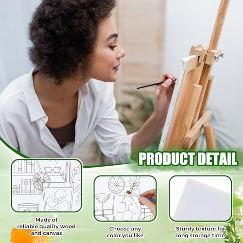 Sherr 20 Pcs Pre Drawn Canvas for Art Painting for Adults, Cocktail | Bulk 8" x 10" Pre Stretched Outline Painting Boards for Beginners Students, Party Favor - style: Cocktail