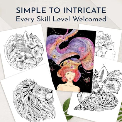 Adult Coloring Book for Women, Personal Growth Mindfulness & Stress Relief | Anxiety Relief & Relaxation, Self-Expression Journal Prompts, Best Friend & Self-Care Gift, 140gsm Perforated - color: Express Yourself - Mindfulness