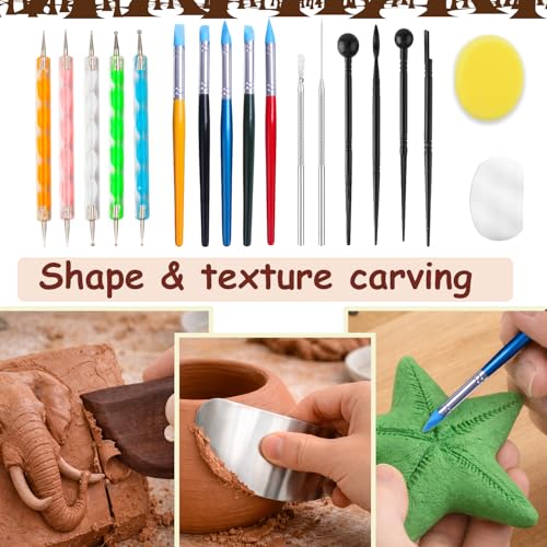 50PCS Clay Sculpting Tools Set with Storage Bag, Pottery Tools for Adult