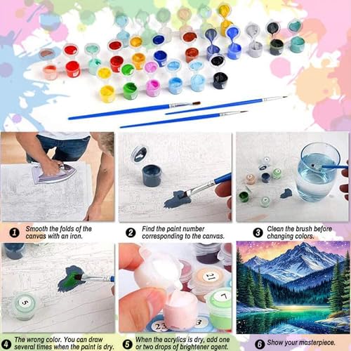 Arttoplus Starry Night Paint by Numbers Kit for Adults Beginner 16x20 inch - color: MT22611-US