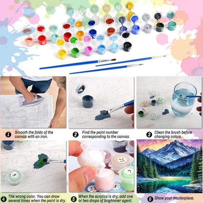 Arttoplus Starry Night Paint by Numbers Kit for Adults Beginner 16x20 inch - color: MT22611-US