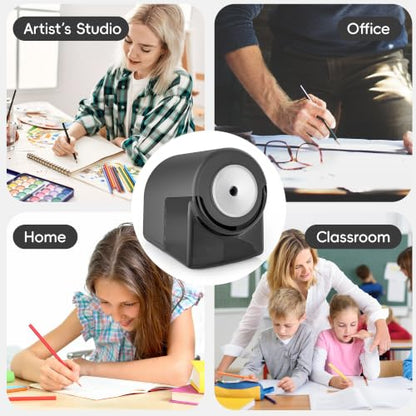 deli Electric Pencil Sharpener,Heavy Duty Pencil Sharpener, Black - color: Black