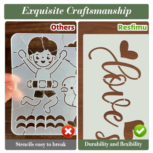 Welcome Stencils for Crafts Reusable 12Pcs Stencils(Length 11.7 Inch) - color: Welcome