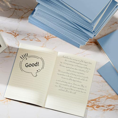 Mimorou 100 Pcs A5 Journals Notebooks Bulk,Light Blue,Lined - color: Light blue, style: Lined