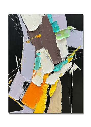 Art Modern Abstract Art Oil Painting Heavy Textured Canvas Wall Art Living Room Bedroom Corridor Office Wall Decoration 28x40 Inch - color: Yi039