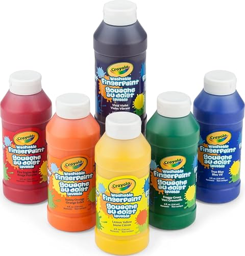 Crayola Washable Finger Paints 6ct, Toddler Art Supplies, Amazon Exclusive