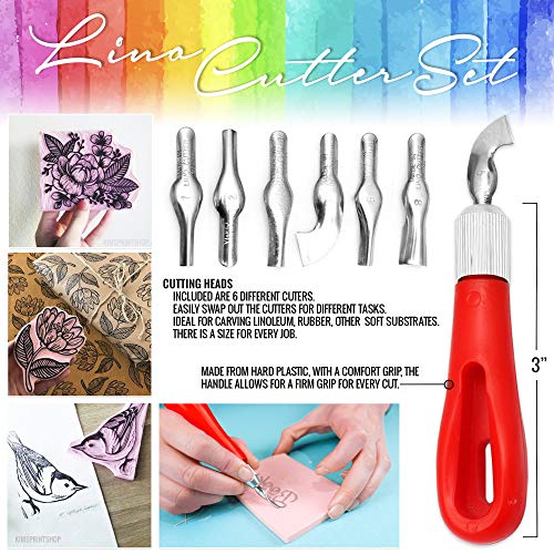 Rubber Block Stamp Carving Blocks Stamp Making Kit with Cutter Tools, 12-Pack Carving Rubber Stamps for Printmaking, Printing and More - size: 12 Rubber Blocks + Carving Tool