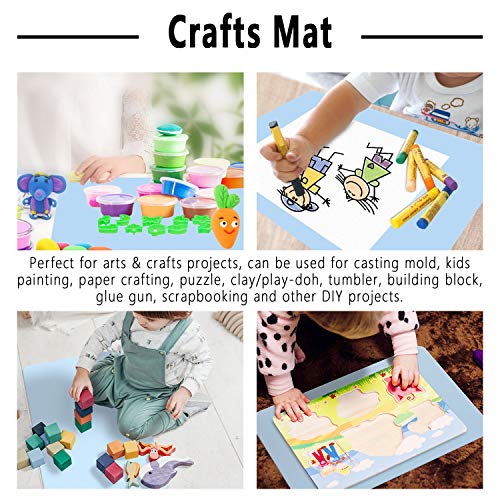 Gartful Silicone Crafts Mat, Silicone Sheets for Crafts, Painting, Nail Arts, Clay, Resin Jewelry Casting Molds Mat, Table Pad Placemat, Nonstick Nonslip, Gray & Beige & Light Blue (15.7x11.8 inch) - color: Gray & Beige & Light Blue, size: 3pcs - 40 x 30c