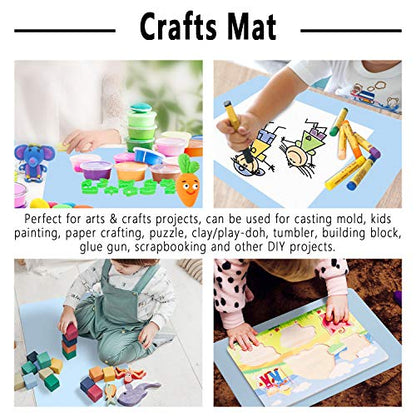 Gartful Silicone Crafts Mat, Silicone Sheets for Crafts, Painting, Nail Arts, Clay, Resin Jewelry Casting Molds Mat, Table Pad Placemat, Nonstick Nonslip, Gray & Beige & Light Blue (15.7x11.8 inch) - color: Gray & Beige & Light Blue, size: 3pcs - 40 x 30c