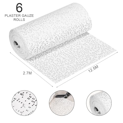 Plaster Cloth Rolls 12.5CM x 2.7M Plaster Strips Gauze Bandages Belly Casting Kit Pregnancy Plaster of Paris for Art Craft Projects, Mask Making, Sculptures, Scenery Construction
