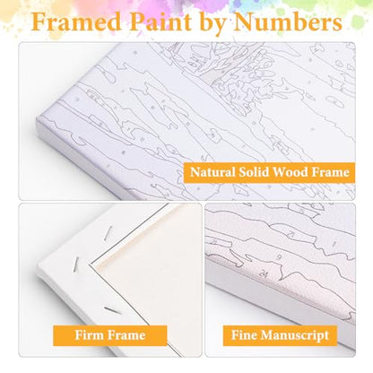 Framed Paint by Numbers Kit for Adults, Jesus with Children 8x12 Inch - color: OPFUS2512-09