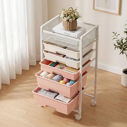 Rolling Craft Cart with 5 Drawers, Art Craft Organizers and Storage with Lockable Wheels, Rolling Utility Cart for Organizing Arts and Crafts,Yarn,Toy, School Supplies, Nail Product, Sewing Supplies - size: 5-Drawers(1 PacK)
