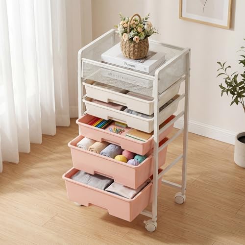 Rolling Craft Cart with 5 Drawers, Art Craft Organizers and Storage with Lockable Wheels, Rolling Utility Cart for Organizing Arts and Crafts,Yarn,Toy, School Supplies, Nail Product, Sewing Supplies - size: 5-Drawers(1 PacK)
