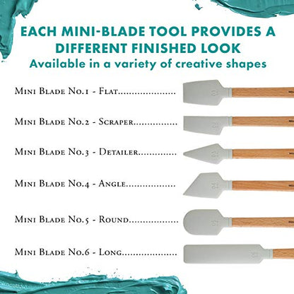 Princeton Catalyst Silicone Mini Blades, for Ceramics, Plaster, and Heavy Acrylic Media, Mini Blade No. 4 White