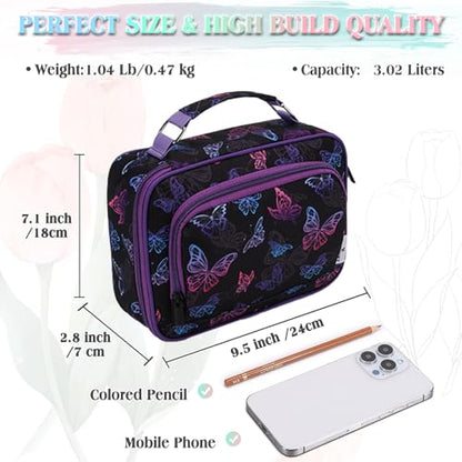 VX VONXURY Large Pencil Case, 54-Slot Colored Pen Pouch 2 Removable Sleeves - color: Black Butterfly