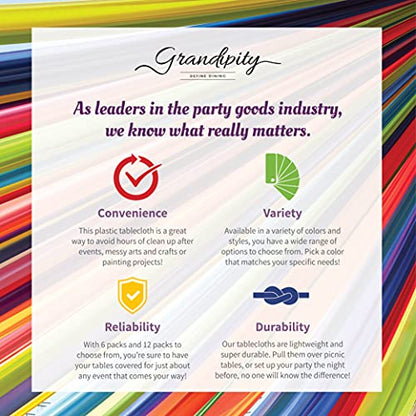 Grandipity Plastic Table Cloth Disposable 12 Pack 84" Round Beige | Plastic table covers, durable disposable tablecloths, fade and tear-resistent table cover for party, event - color: Beige, size: 84in. Round