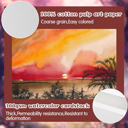 Mototo 60 Set Blank Watercolor Cards with Envelopes 5 x 7 Inch DIY Painting | 140lb/300GSM Single Blank Watercolor Card with Envelope Bulk for Birthday Christmas Handmade Greeting Holiday Card Giving Art - color: 5 x 7 inches, 60 Set