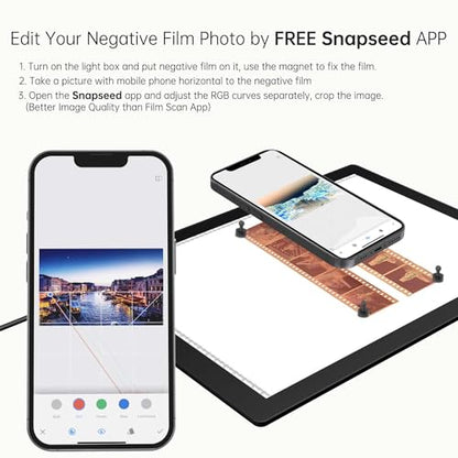 Magnetic Slide Viewer Light 5600K 12”x8” Ultra-Thin Adjustable Brightness Backlight for Slides and 35mm Film Negative Scanning - color: 12"x8" Magnetic Version
