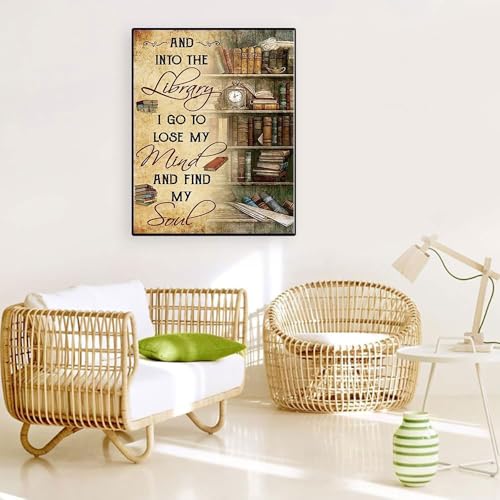 WUSARPLY Inspirational Bookshelf Diamond Painting Kits for Beginner Adults - color: YA004