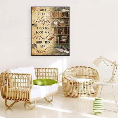 WUSARPLY Inspirational Bookshelf Diamond Painting Kits for Beginner Adults - color: YA004