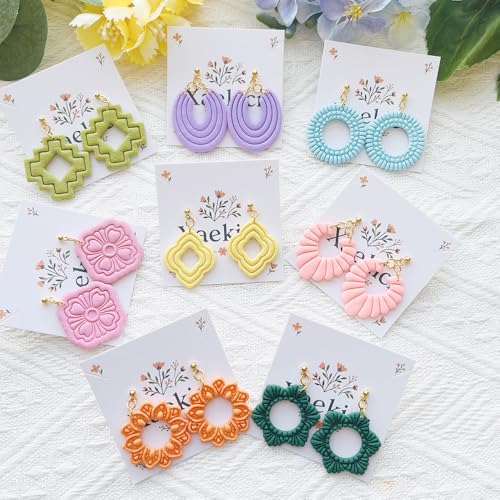 Geometric Pattern Polymer Clay Cutters Set – Molds and Clay Cutters for Polymer Clay, Clay Earring Tools - color: D color