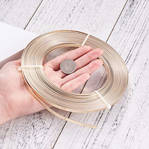 Fashewelry 32.8Ft 5mm Aluminum Flat Wire Solid Bendable Metal Craft Wire Strip for Bezel Sculpting Armature Jewelry Making Gem Metal Wrap, NavajoWhite - color: Flat-5mm-Navajo White