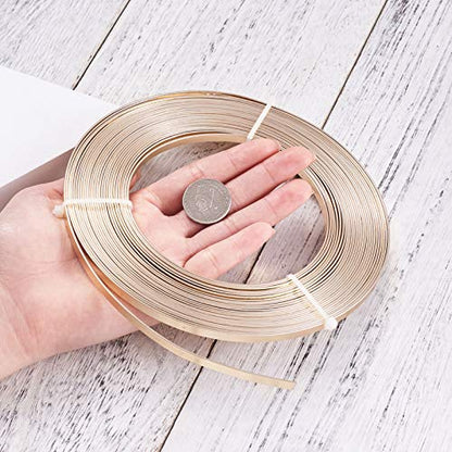 Fashewelry 32.8Ft 5mm Aluminum Flat Wire Solid Bendable Metal Craft Wire Strip for Bezel Sculpting Armature Jewelry Making Gem Metal Wrap, NavajoWhite - color: Flat-5mm-Navajo White