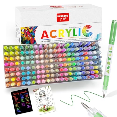 Redfun 168 Colors Acrylic Gel Pens for Coloring - color: 168 Colors