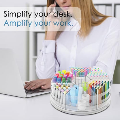 CraftGenes 2 Packs Rotating Clear Acrylic Pen Holder, Marker Organizer - size: 2 Packs