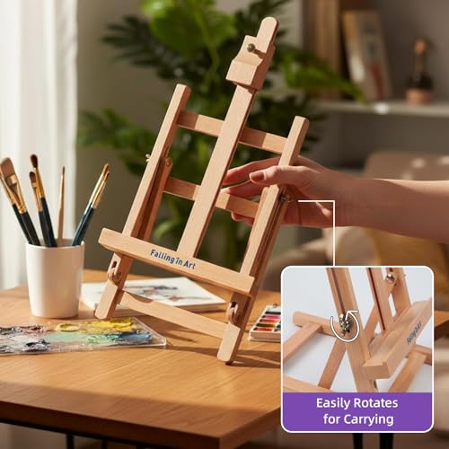 46 Pcs Kids Acrylic Painting Set with Table Easel, Purple | Art Painting Kit with Paints, Canvas, Paintbrushes, Canvas Supplies Kit for Kids, Adults, Beginners, and Artists - color: Purple