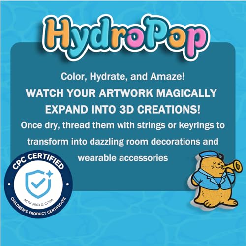WurLoo Aqua Magic Puffs Paint 3D Art Kit Ocean Panl,Mess-Free Craft for Kids, DIY Color & Inflate Activity, Travel Toys & Creative Gifts for Girls and Boyd Ages 4, 5, 6, 7, 8, 9, 10 - color: Ocean Panl