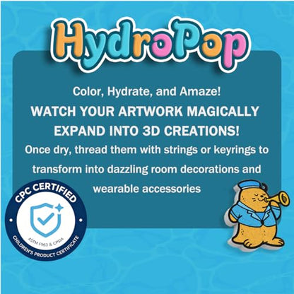 WurLoo Aqua Magic Puffs Paint 3D Art Kit Ocean Panl,Mess-Free Craft for Kids, DIY Color & Inflate Activity, Travel Toys & Creative Gifts for Girls and Boyd Ages 4, 5, 6, 7, 8, 9, 10 - color: Ocean Panl