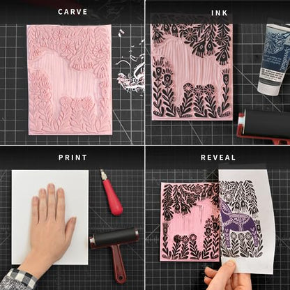 Speedball 3471 Super Value Block Printing Starter Kit – Includes Ink, Brayer, Lino Handle and Cutters, Speedy-Carve (Pack of 3) - size: 7 Piece Starter Kit (Pack of 3)
