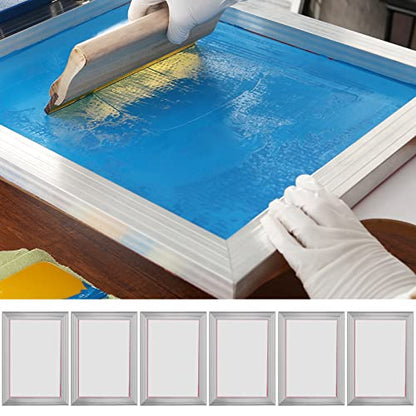 VEVOR Screen Printing Kit, 6 Pieces Aluminum Silk Screen Printing Frames, 10x14inch Silk Screen Printing Frame with 156 Count Mesh, High Tension Nylon Mesh and Sealing Tape for T-Shirts DIY Printing - size: 10x14inch-6