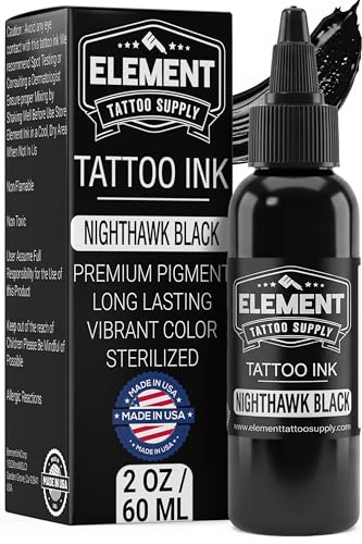 Element Tattoo Supply Black Tattoo Ink for Skin, 2oz | Bottle - size: 2oz